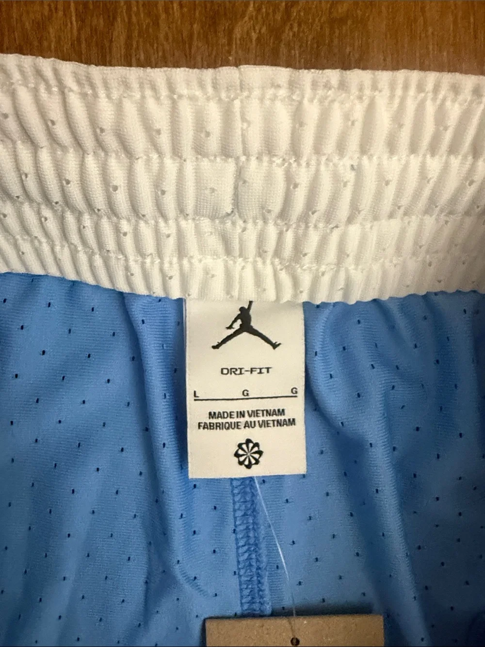 Jordan Light Blue Basketball Shorts with White Trim